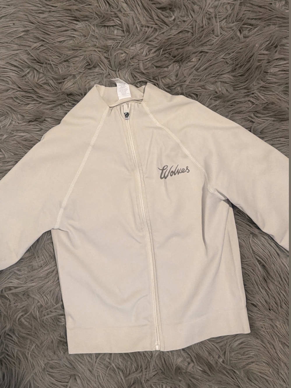Darc Sport Wolves Zip-Up Jacket in Light Beige
